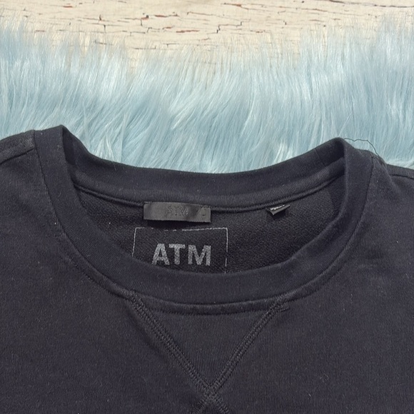 ATM Anthony Thomas Melillo Black Quarter Sleeve Mini Sweater Dress sz M - Picture 3 of 11